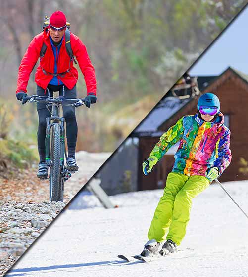 Deportes en las instalaciones del puerto de Navacerrada como montainbike o esqui